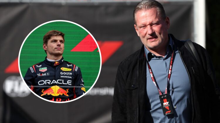 Jos Verstappen and Max Verstappen of Red Bull Racing at the 2025 Dutch Grand Prix