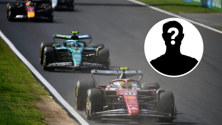 Kimi Antonelli, Yuki Tsunoda, Fernando Alonso, and Lewis Hamilton at the 2025 Italian Grand Prix