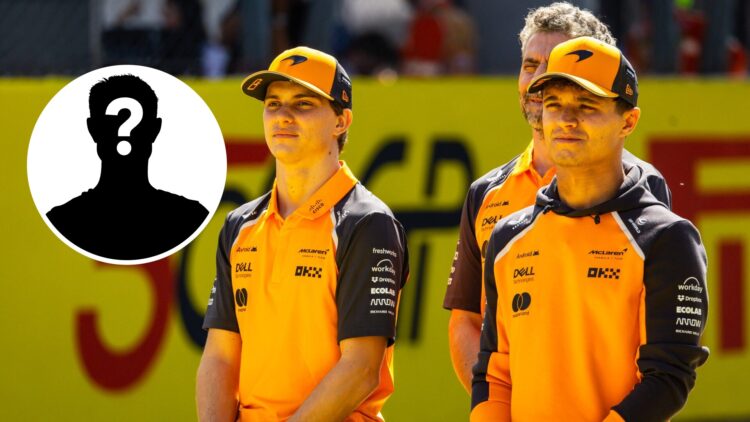 McLaren drivers Oscar Piastri and Lando Norris sitting on the grid at the 2025 Formula 1 Italian Grand Prix