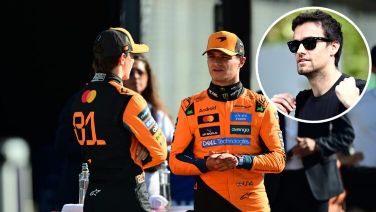 McLaren drivers Lando Norris and Oscar Piastri after qualifying at the 2025 Italian Grand Prix, inset Jolyon Palmer