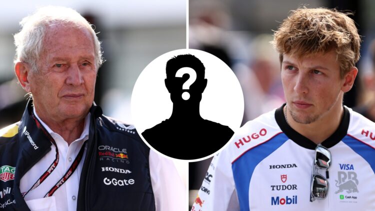 Red Bull motorsport adviser Helmut Marko and Racing Bulls driver Liam Lawson in the Monza paddock during FP1 for the 2025 Italian Grand Prix