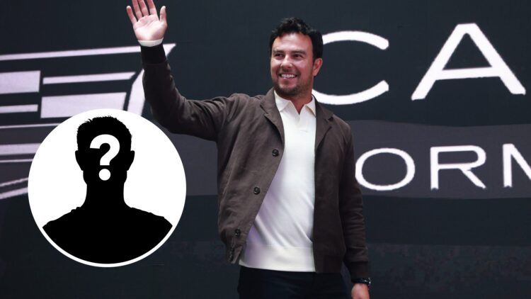 Sergio Perez at a Cadillac press conference after being announced as a 2026 Formula 1 driver