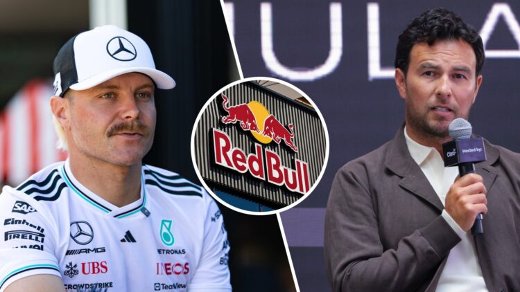 Valtteri Bottas of Mercedes and Sergio Perez of Cadillac during the 2025 F1 season