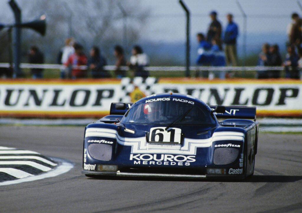 Mike Thackwell on track during the 1986 Kouros 1000 Kms of Silverstone