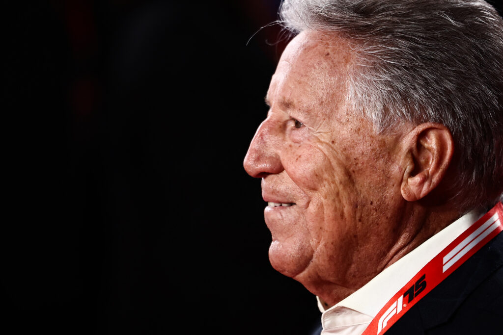 F1 champion Mario Andretti on the red carpet at the F1 75 live show at the O2 Arena