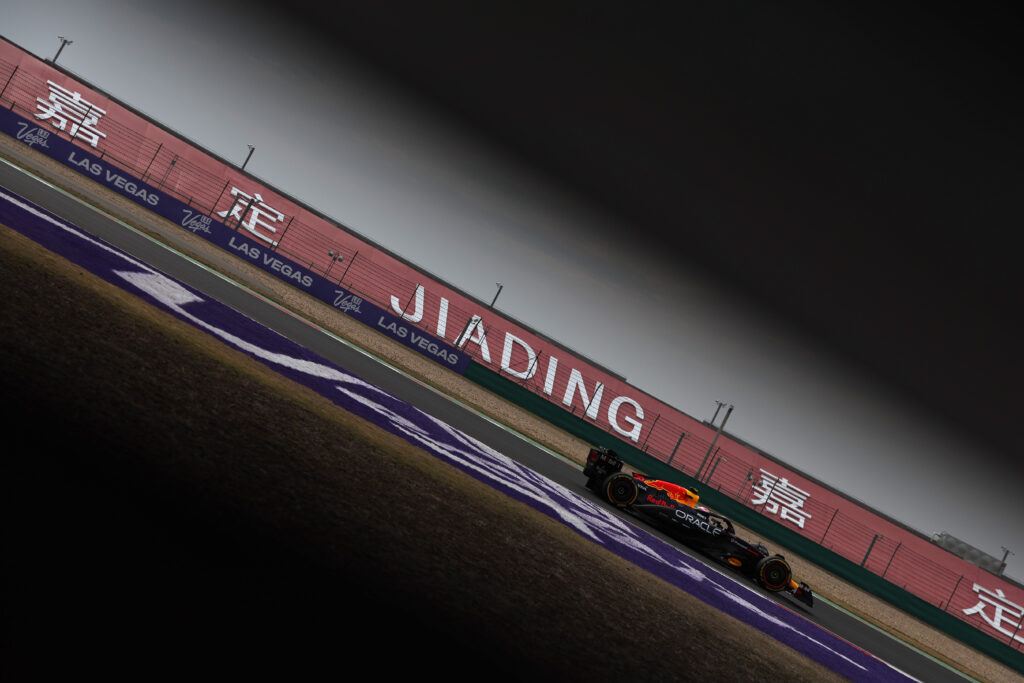 Liam Lawson on track during a disappointing 2025 F1 Chinese Grand Prix for Red Bull