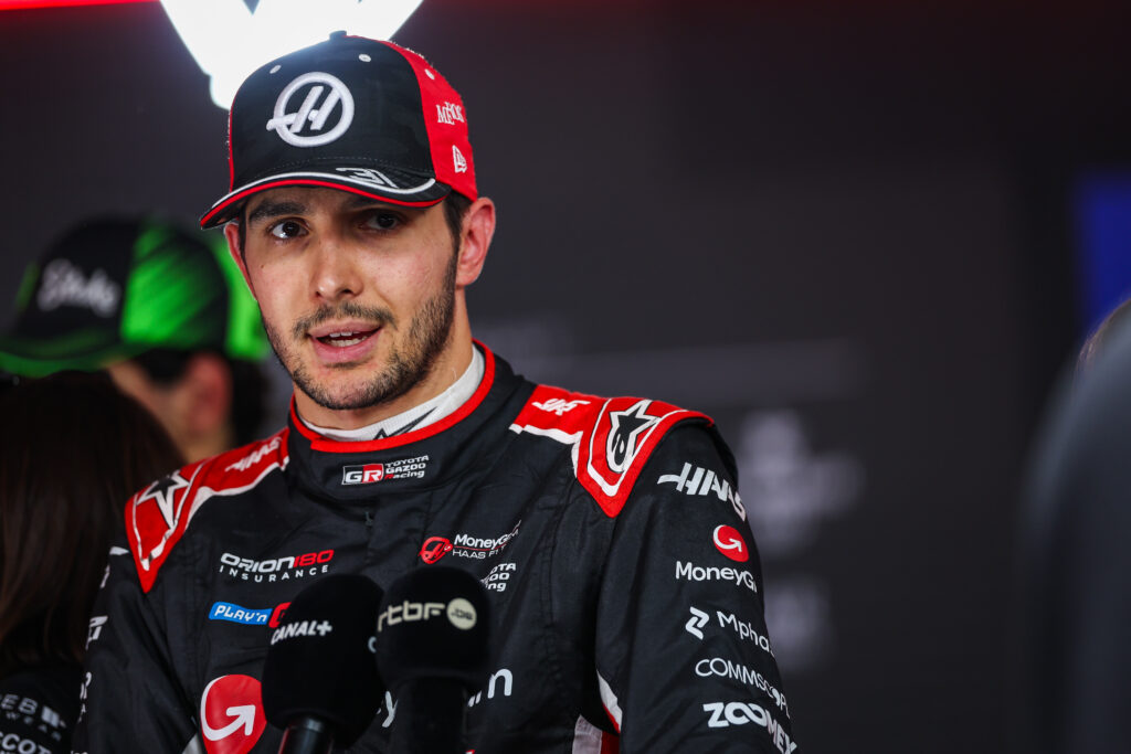 Haas driver Esteban Ocon speaking in an interview at the 2025 Formula 1 Azerbaijan Grand Prix