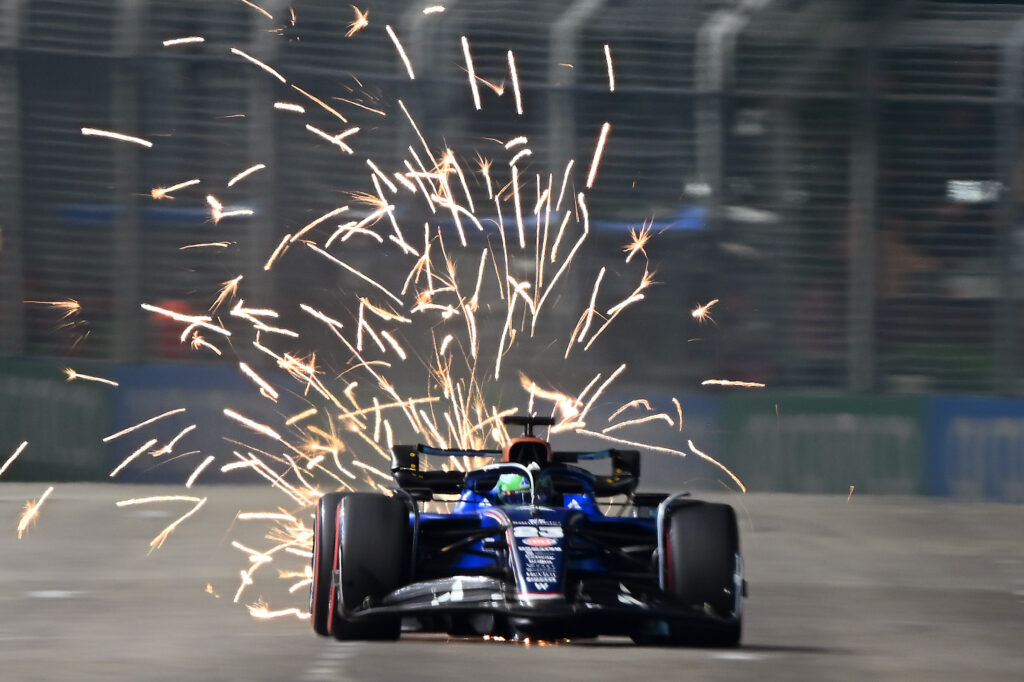 Williams driver Alex Albon during qualifying at the 2025 Singapore Grand Prix