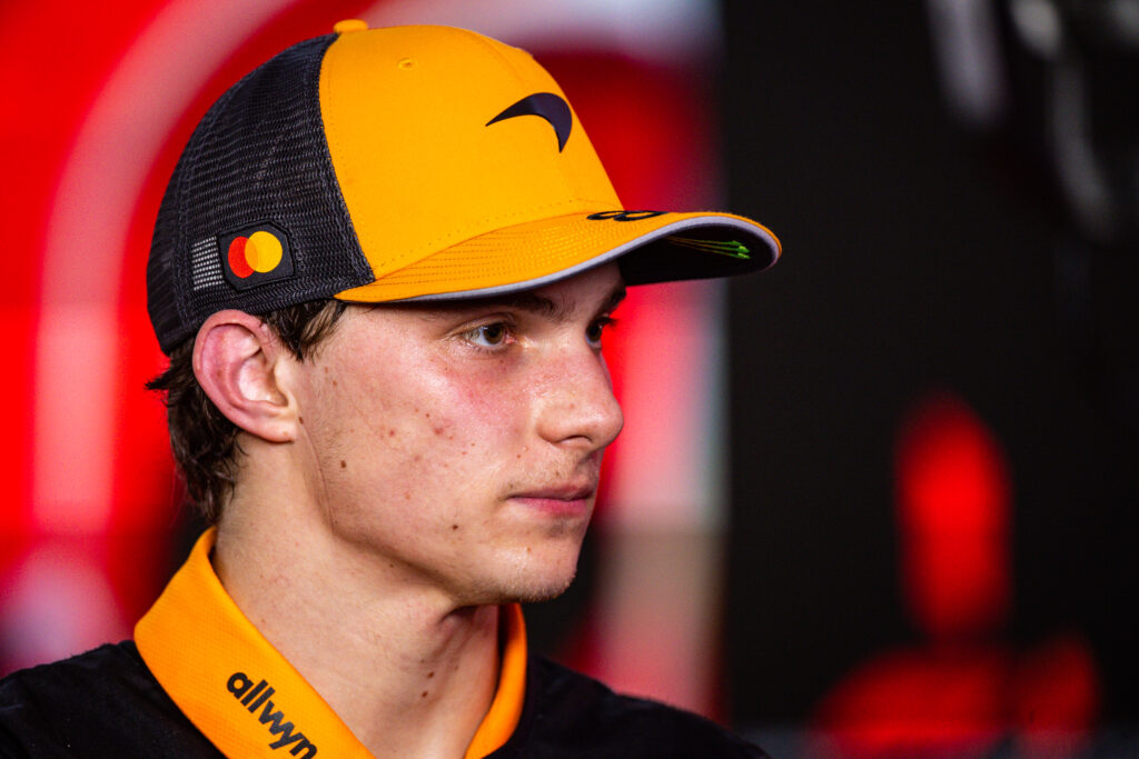 McLaren driver Oscar PIastri being interviewed after the 2025 Formula 1 Singapore Grand Prix