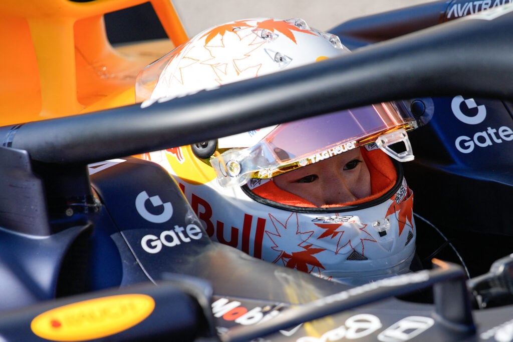 Yuki Tsunoda of Red Bull in his RB21 during qualifying at the 2025 United States Grand Prix