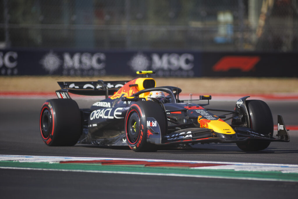 Red Bull driver Yuki Tsunoda racing at the 2025 Formula 1 United States Grand Prix