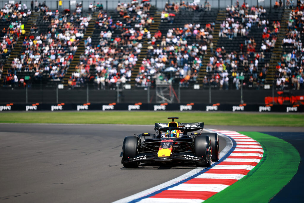 Red Bull junior driver Arvid Lindblad during practice for the 2025 Formula 1 Mexico City Grand Prix