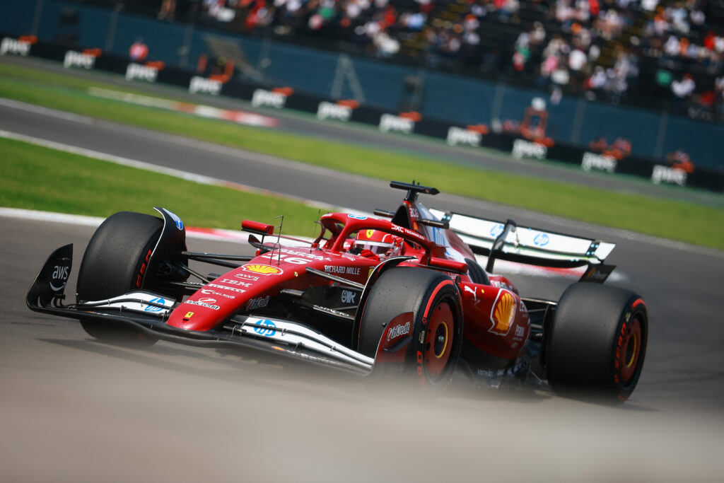 Charles Leclerc of Ferrari during practice at the 2025 Mexico City Grand Prix