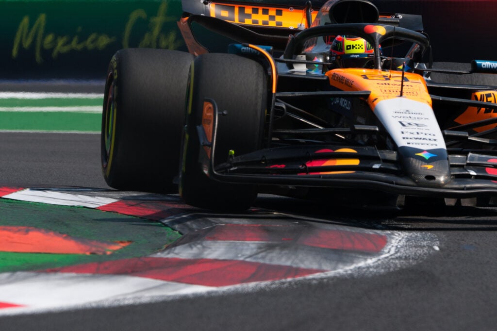 Oscar Piastri in his McLaren MCL39 during qualifying for the Mexico City Grand Prix.