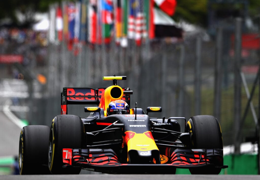 Max Verstappen of Red Bull Racing during qualifying for the 2016 Brazilian Grand Prix