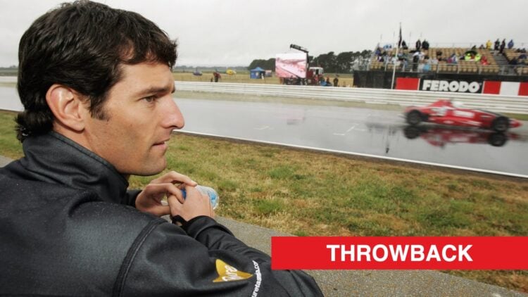 Formula 1 driver Mark Webber watching V8 Supercars at Symmonds Plains in 2006