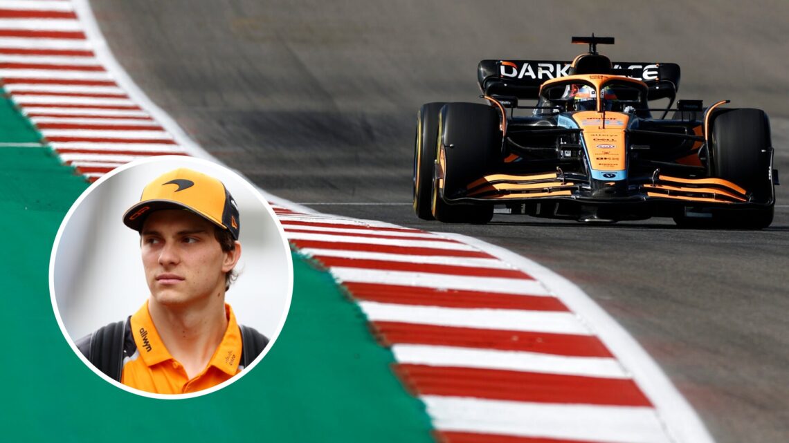 Oscar Piastri of McLaren and Alex Palou at the 2022 United States Grand Prix