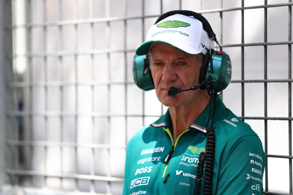 Adrian Newey of Aston Martin looking on during the 2025 Monaco Grand Prix