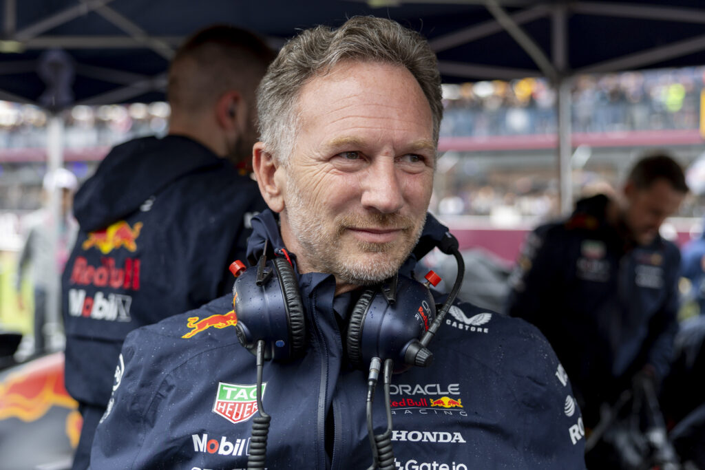 Christian Horner in the paddock at the 2025 Formula 1 British Grand Prix