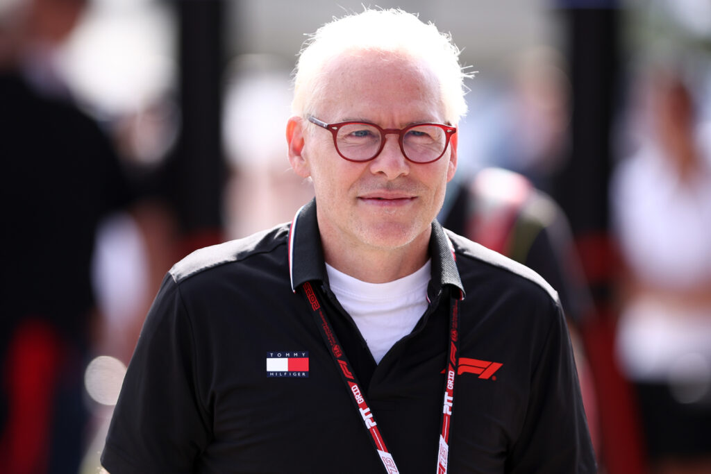 Jacques Villeneuve looks on in the paddock at the 2025 Italian Grand Prix