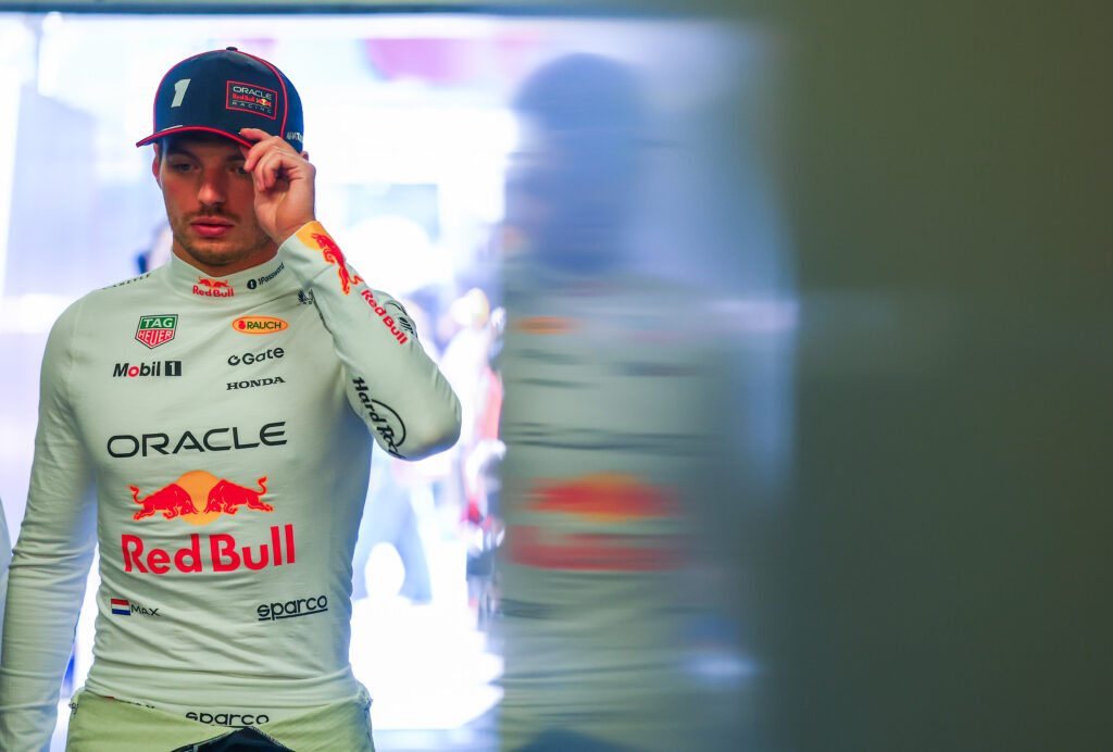 Red Bull driver Max Verstappen walks into the garage before the 2025 F1 Mexico City Grand Prix