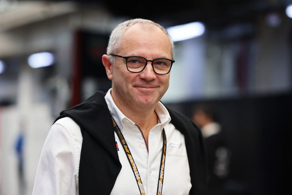 Formula 1 CEO Stefano Domenicali in the paddock at the 2025 Sao Paulo Grand Prix