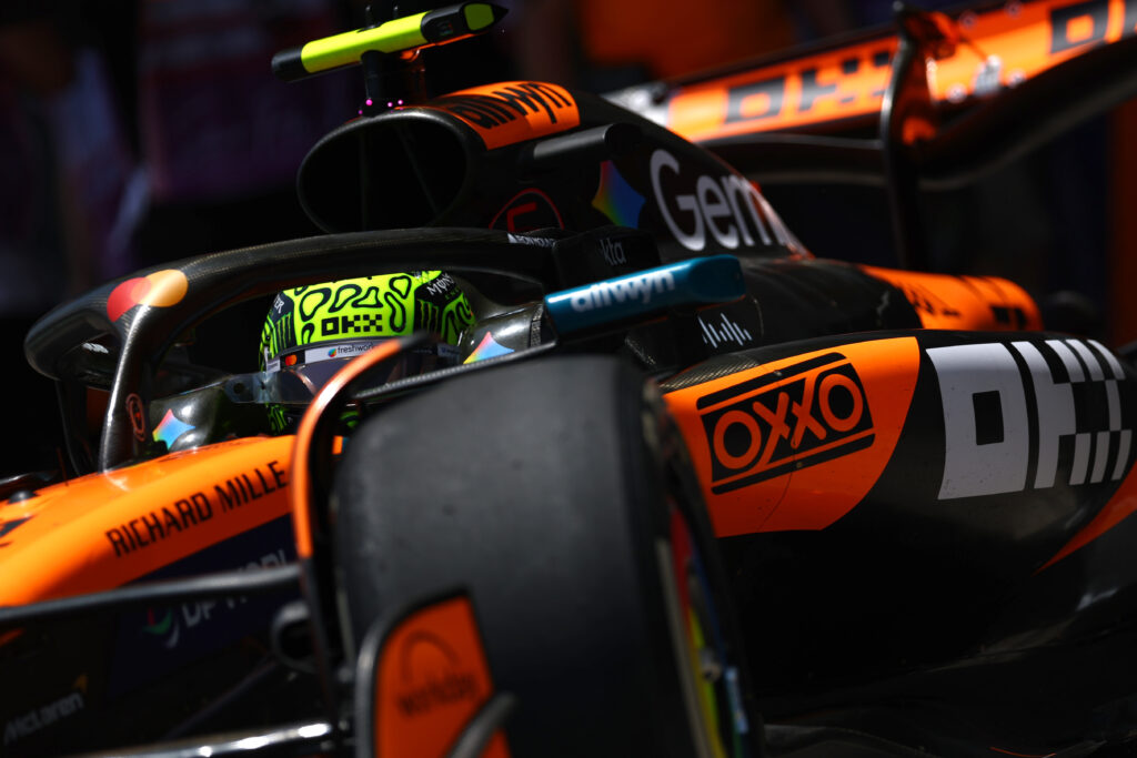 McLaren driver Lando Norris on track in Brazil during practice for the 2025 F1 Sao Paulo Grand Prix