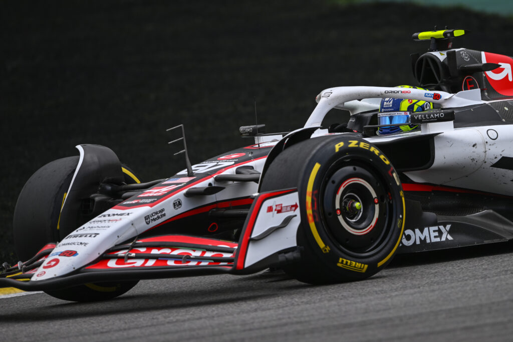 Haas driver Oliver Bearman on track during the 2025 F1 Sao Paulo Grand Prix