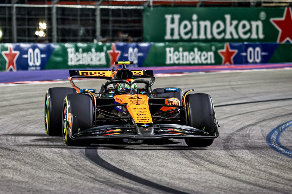 McLaren driver Lando Norris pictured during the 2025 F1 Las Vegas Grand Prix