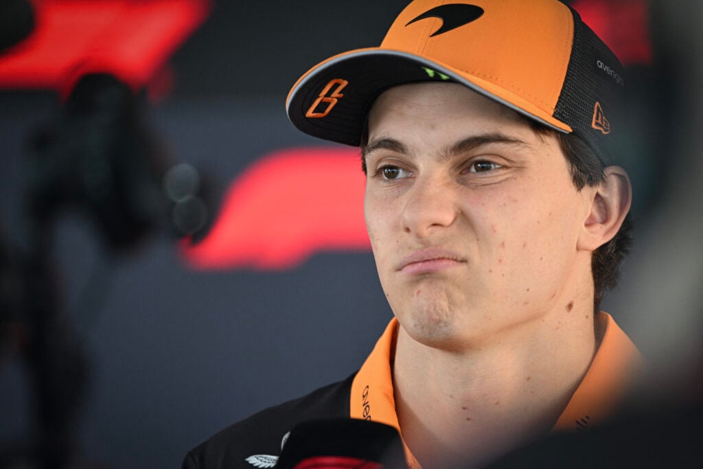 McLaren driver Oscar Piastri being interviewed at the 2025 Formula 1 Qatar Grand Prix