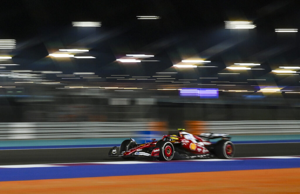 Ferrari driver Lewis Hamilton on track during the F1 Sprint at the 2025 Qatar Grand Prix