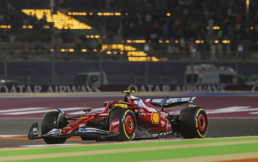Ferrari driver Lewis Hamilton on track during the F1 Sprint at the 2025 Qatar Grand Prix