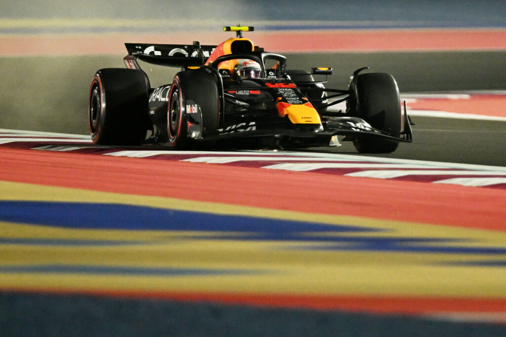 Yuki Tsunoda at the wheel of his Red Bull F1 car during Sprint qualifying in Qatar.