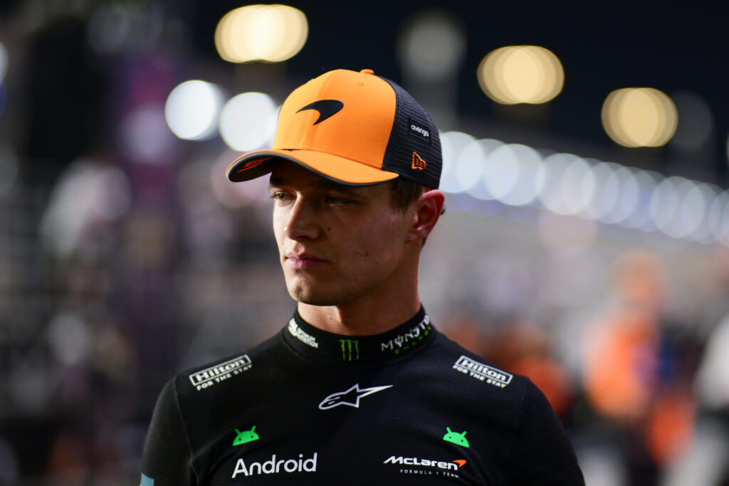 Lando Norris of McLaren looks on at the 2025 Qatar Grand Prix