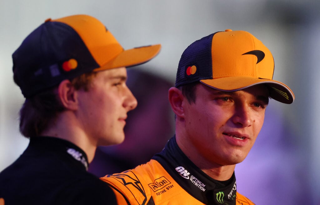Lando Norris and Oscar Piastri of McLaren at the 2025 Qatar Grand Prix