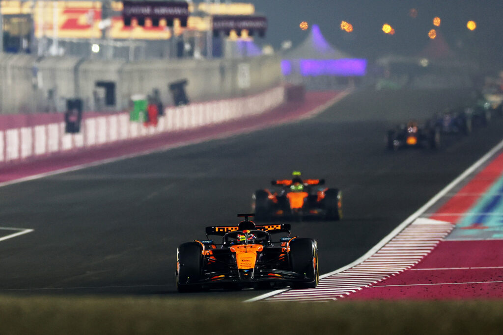 McLaren driver Oscar Piastri leading the 2025 Formula 1 Qatar Grand Prix