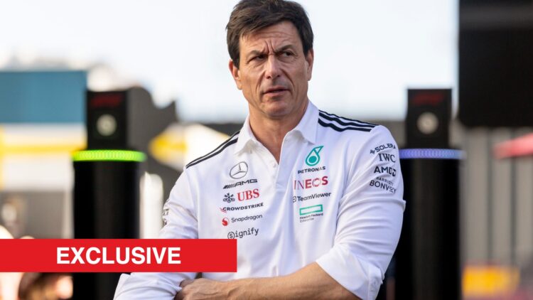 Mercedes team principal Toto Wolff walking through the paddock at the 2025 Formula 1 United States Grand Prix