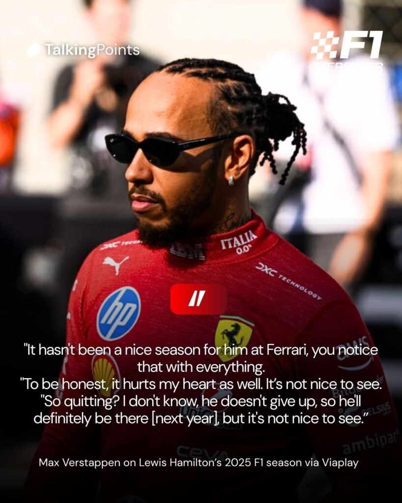 Ferrari driver Lewis Hamilton on the grid at the 2025 Formula 1 Abu Dhabi Grand Prix