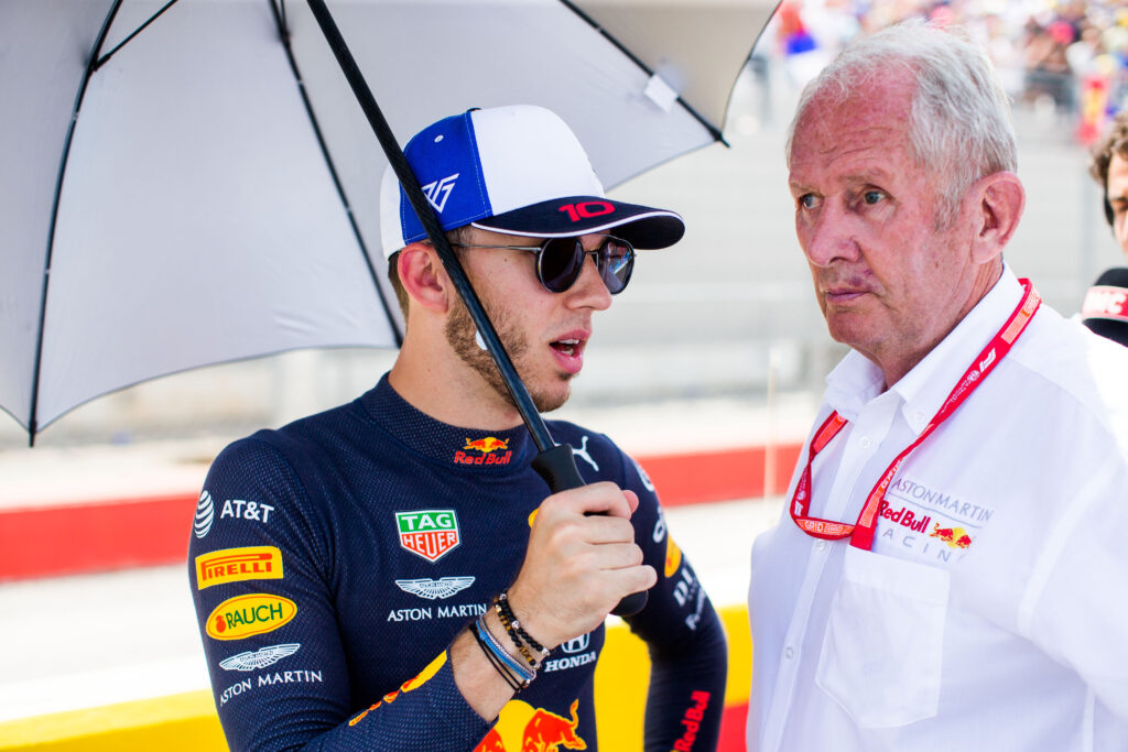 Pierre Gasly and Helmut Marko at the 2019 French Grand Prix