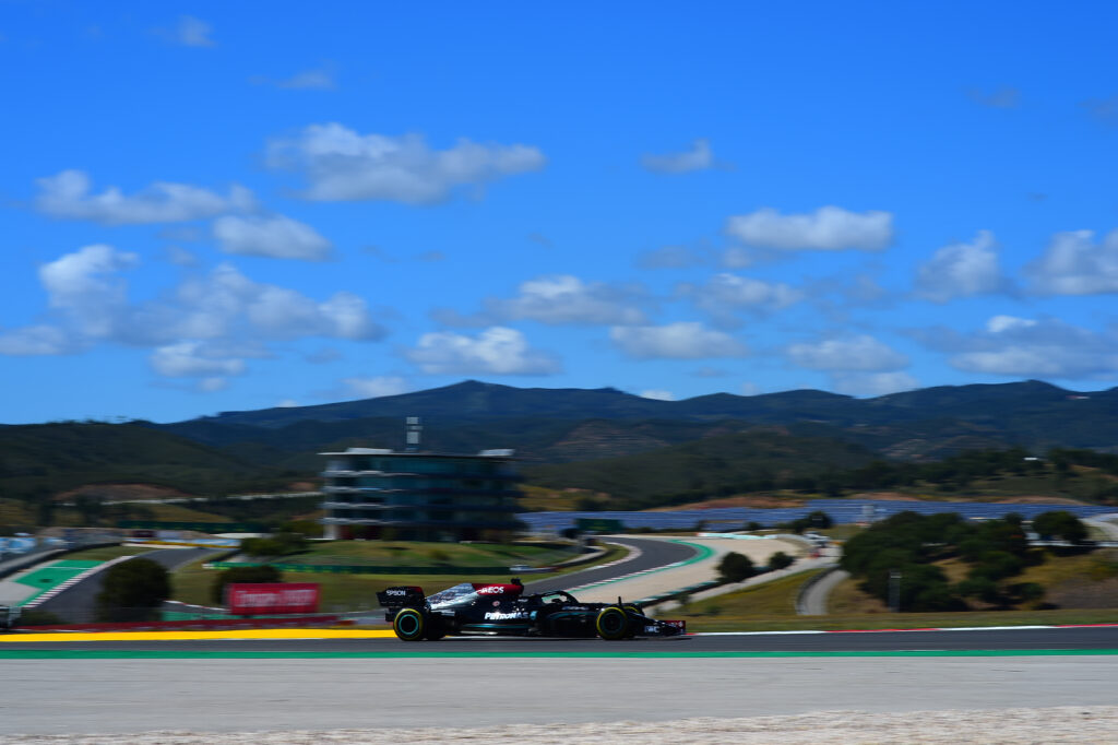 Lewis Hamilton of Mercedes during free practice at the 2021 Portuguese Grand Prix