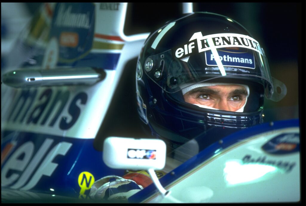 Williams driver Damon Hill in his car at the 1994 Formula 1 Brazilian Grand Prix