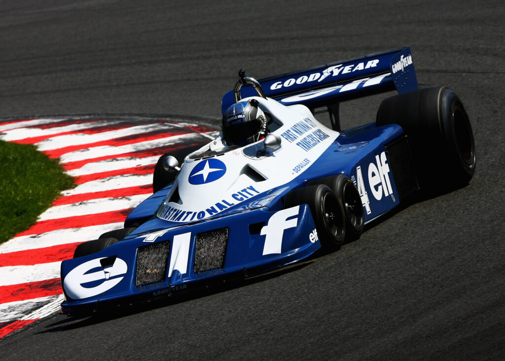 The Tyrrell P34 racing at Brands Hatch