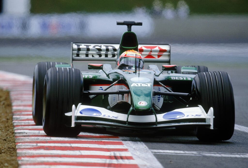 Jaguar driver Antonio Pizzonia racing at the 2003 French Grand Prix