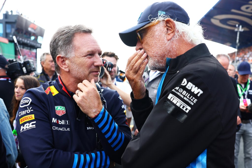 Christian Horner and Flavio Briatore speaking on the grid at the 2024 Formula 1 Dutch Grand Prix