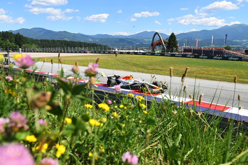 Racing Bulls driver Liam Lawson on track during the 2025 F1 Austrian Grand Prix