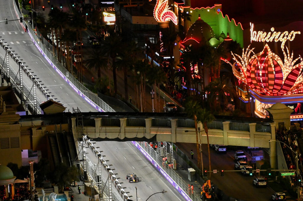 Red Bull driver Max Verstappen on track during the 2025 F1 Las Vegas Grand Prix