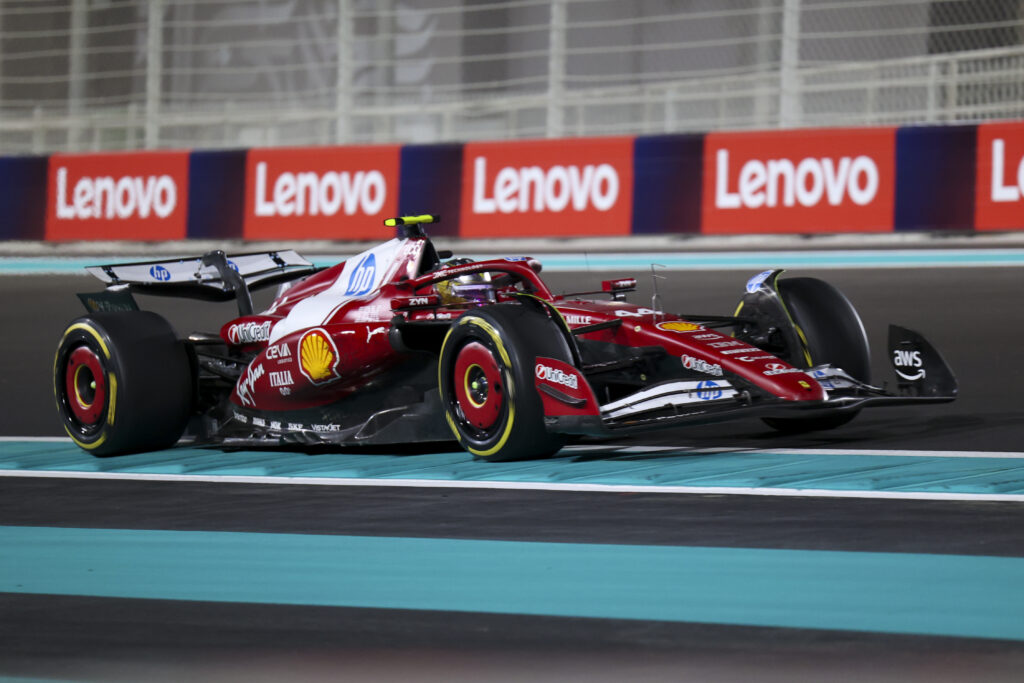Ferrari driver Lewis Hamilton on track during the 2025 F1 Abu Dhabi Grand Prix