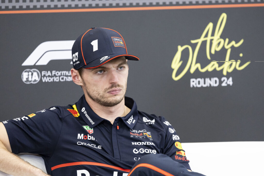 Red Bull driver Max Verstappen speaking at the 2025 Formula 1 Abu Dhabi Grand Prix