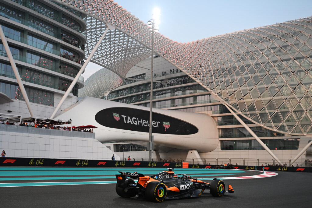 McLaren driver Oscar Piastri on track during practice at the 2025 F1 Abu Dhabi Grand Prix