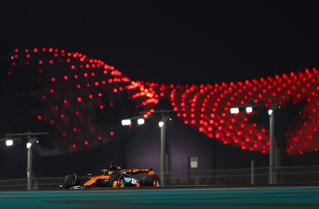 McLaren driver Oscar Piastri on track during practice at the 2025 F1 Abu Dhabi Grand Prix